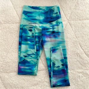 Watercolor yoga pants, size S